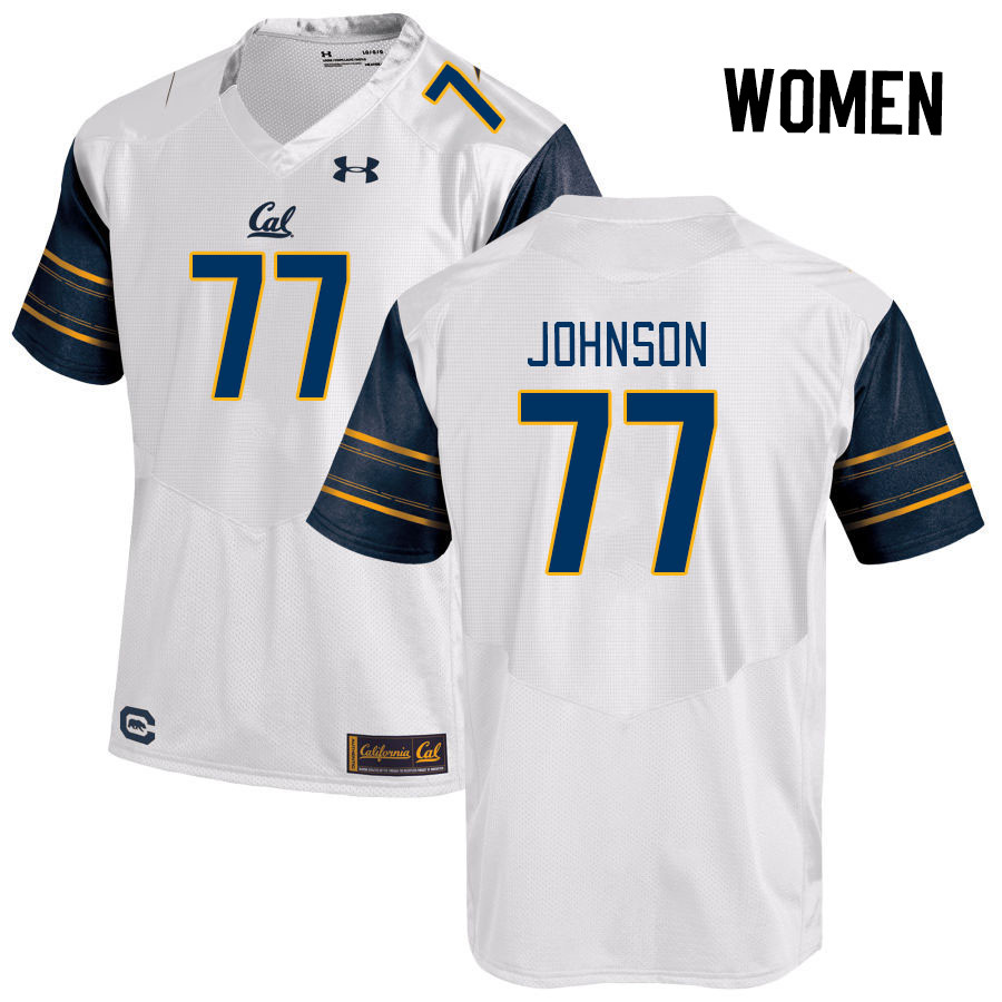 Women #77 Everett Johnson California Golden Bears College Football Jerseys Stitched Sale-White